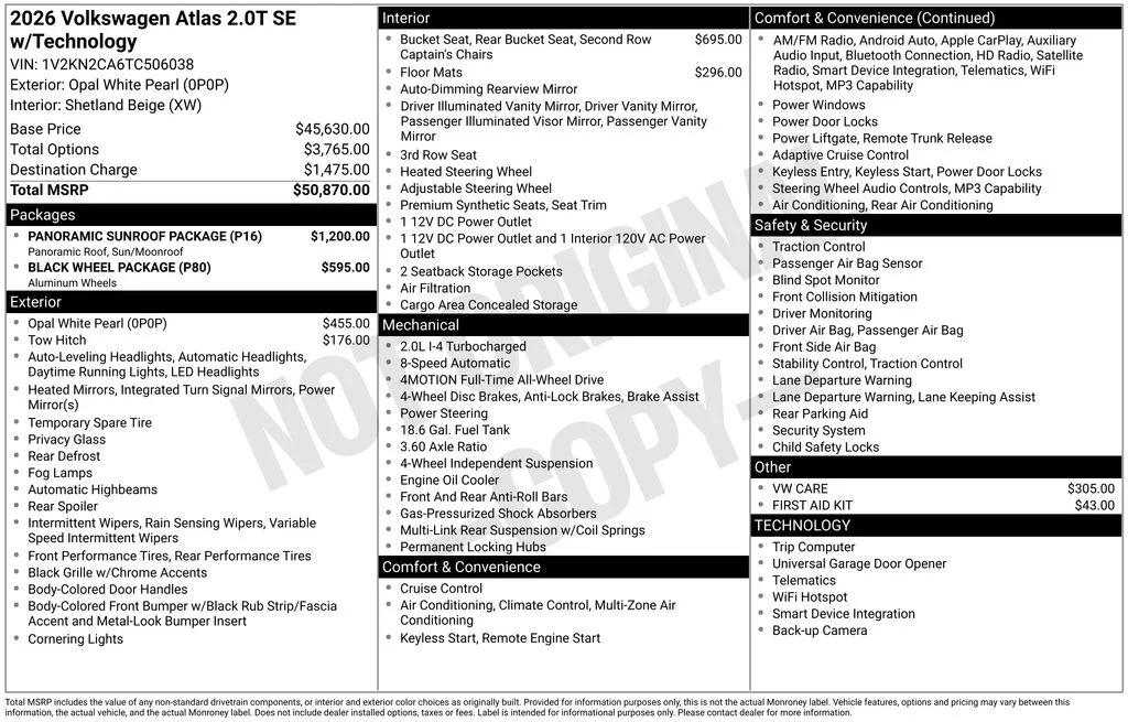 volkswagen atlas 2026 1V2KN2CA6TC506038 image volkswagen atlas 2026 1V2KN2CA6TC506038 image