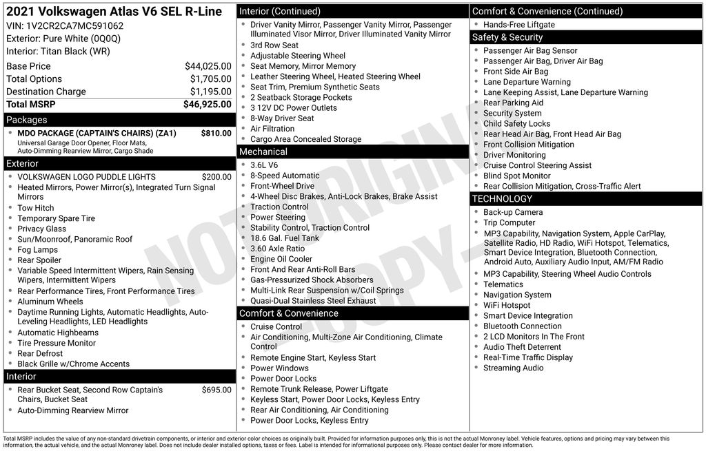 volkswagen atlas 2021 1V2CR2CA7MC591062 image volkswagen atlas 2021 1V2CR2CA7MC591062 image