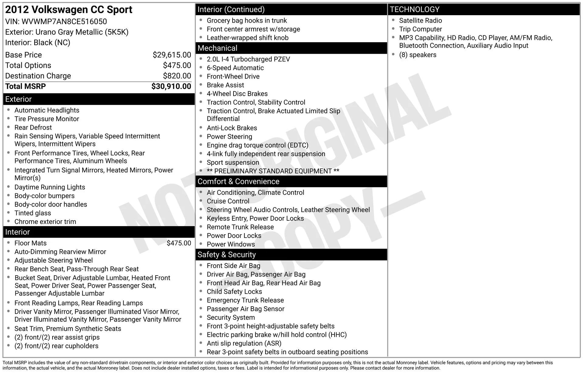 volkswagen cc 2012 WVWMP7AN8CE516050 image volkswagen cc 2012 WVWMP7AN8CE516050 image