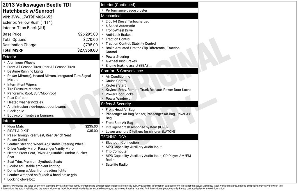 volkswagen beetle 2013 3VWJL7AT9DM624652 image volkswagen beetle 2013 3VWJL7AT9DM624652 image