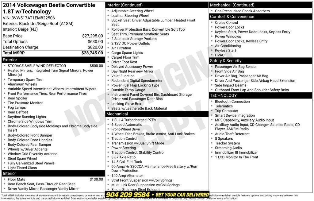 volkswagen beetle 2014 3VW517AT1EM822506 image volkswagen beetle 2014 3VW517AT1EM822506 image