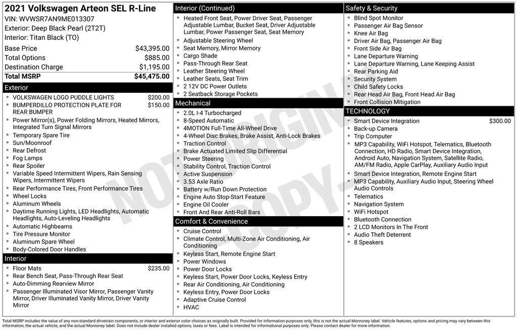 volkswagen arteon 2021 WVWSR7AN9ME013307 image volkswagen arteon 2021 WVWSR7AN9ME013307 image