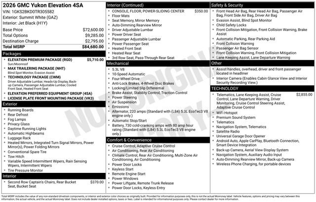 gmc yukon 2026 1GKS2BKD0TR305582 image gmc yukon 2026 1GKS2BKD0TR305582 image