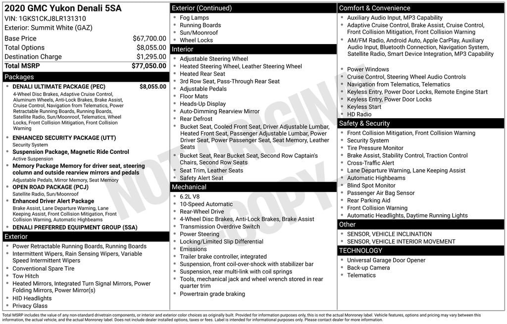 gmc yukon 2020 1GKS1CKJ8LR131310 image gmc yukon 2020 1GKS1CKJ8LR131310 image
