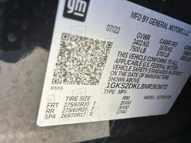 gmc yukon 2022 1GKS2DKL8NR363672 image gmc yukon 2022 1GKS2DKL8NR363672 image
