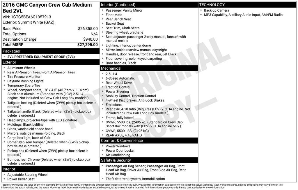 gmc canyon 2016 1GTG5BEA6G1357913 image gmc canyon 2016 1GTG5BEA6G1357913 image