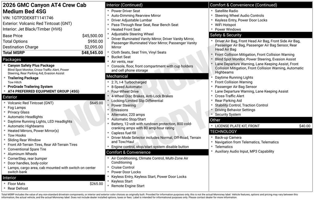 gmc canyon 2026 1GTP2DEK8T1141746 image gmc canyon 2026 1GTP2DEK8T1141746 image