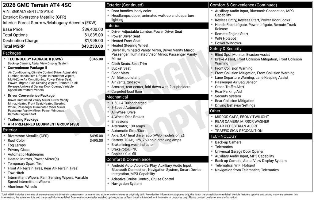 gmc terrain 2026 3GKALYEG4TL189103 image gmc terrain 2026 3GKALYEG4TL189103 image