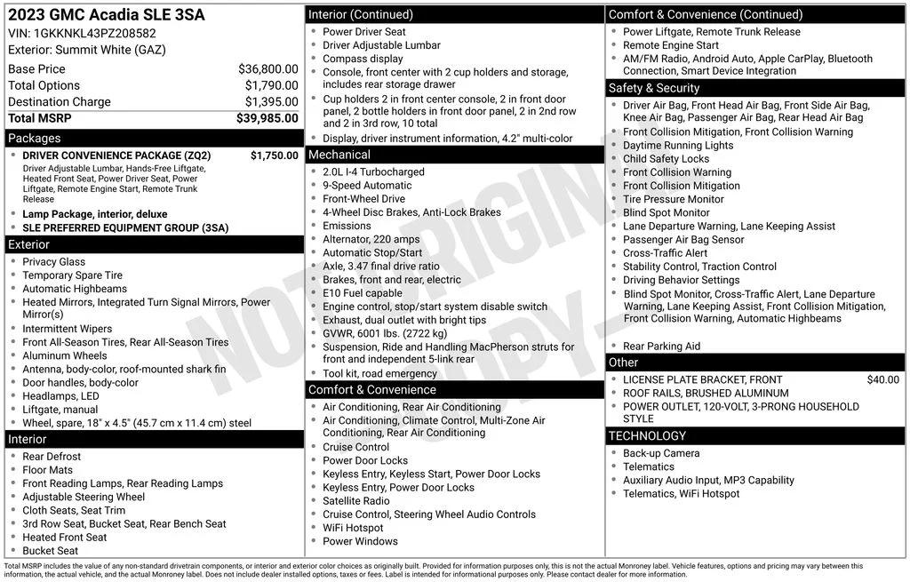gmc acadia 2023 1GKKNKL43PZ208582 image gmc acadia 2023 1GKKNKL43PZ208582 image