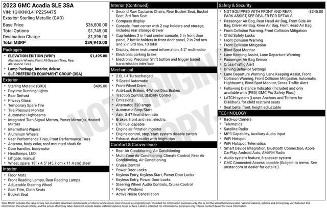 gmc acadia 2023 1GKKNKL41PZ254475 image gmc acadia 2023 1GKKNKL41PZ254475 image