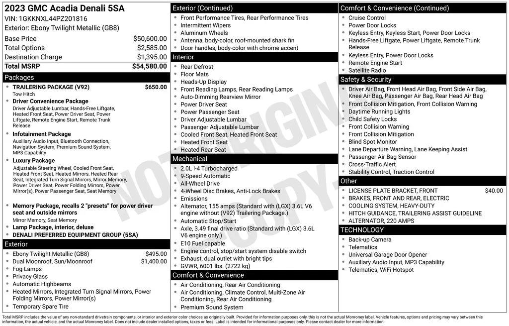gmc acadia 2023 1GKKNXL44PZ201816 image gmc acadia 2023 1GKKNXL44PZ201816 image