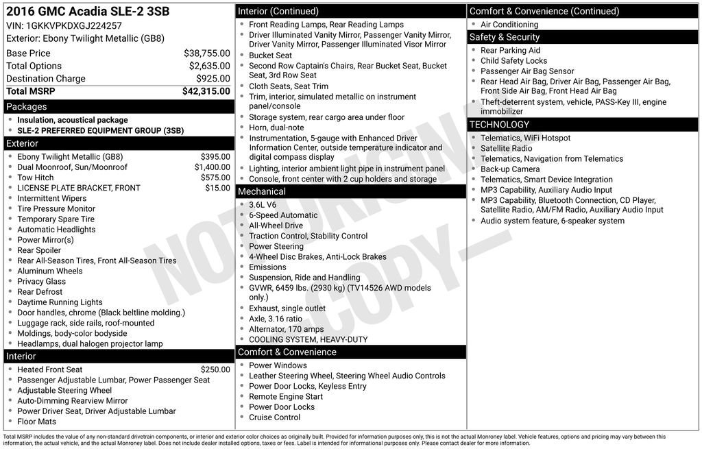 gmc acadia 2016 1GKKVPKDXGJ224257 image gmc acadia 2016 1GKKVPKDXGJ224257 image