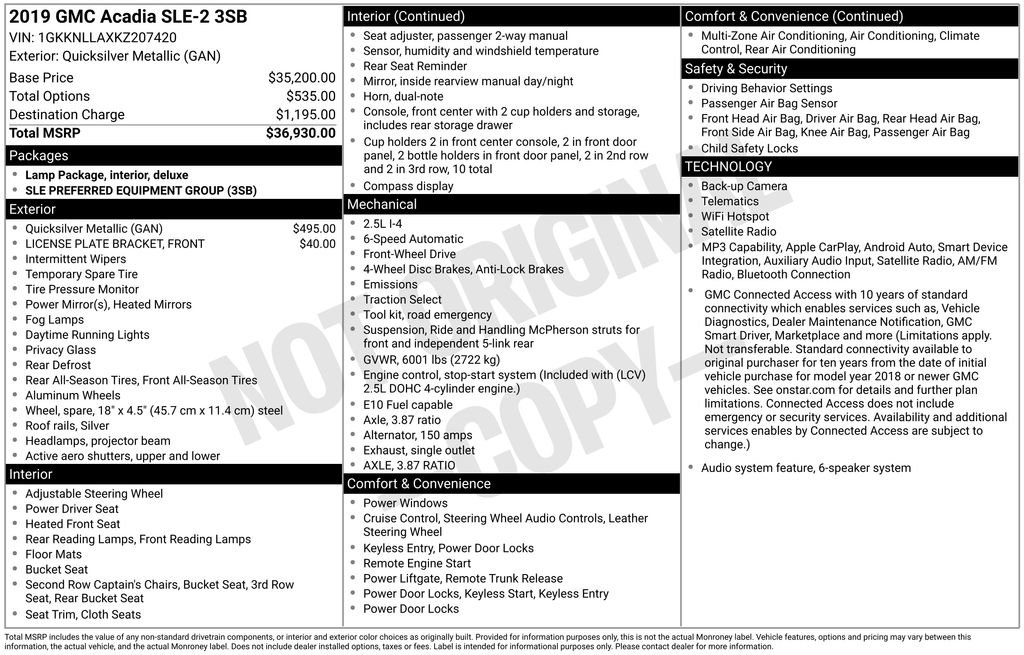 gmc acadia 2019 1GKKNLLAXKZ207420 image gmc acadia 2019 1GKKNLLAXKZ207420 image