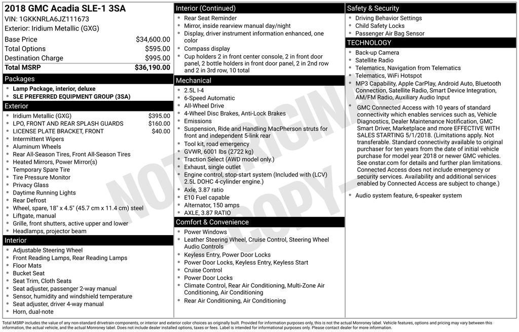 gmc acadia 2018 1GKKNRLA6JZ111673 image gmc acadia 2018 1GKKNRLA6JZ111673 image
