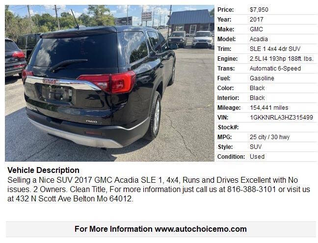 gmc acadia 2017 1GKKNRLA3HZ315499 image gmc acadia 2017 1GKKNRLA3HZ315499 image