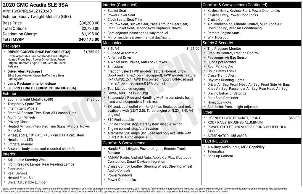 gmc acadia 2020 1GKKNRLS4LZ120240 image gmc acadia 2020 1GKKNRLS4LZ120240 image