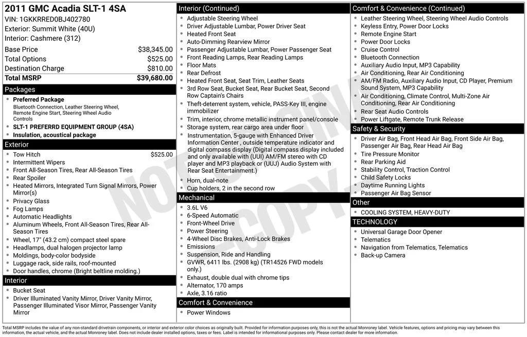 gmc acadia 2011 1GKKRRED0BJ402780 image gmc acadia 2011 1GKKRRED0BJ402780 image