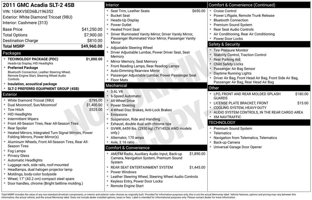 gmc acadia 2011 1GKKVSED6BJ196352 image gmc acadia 2011 1GKKVSED6BJ196352 image