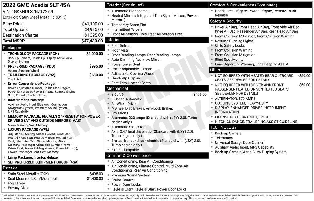gmc acadia 2022 1GKKNULS2NZ122770 image gmc acadia 2022 1GKKNULS2NZ122770 image