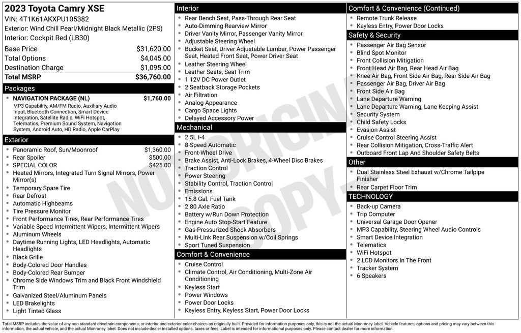 toyota camry 2023 4T1K61AKXPU105382 image toyota camry 2023 4T1K61AKXPU105382 image