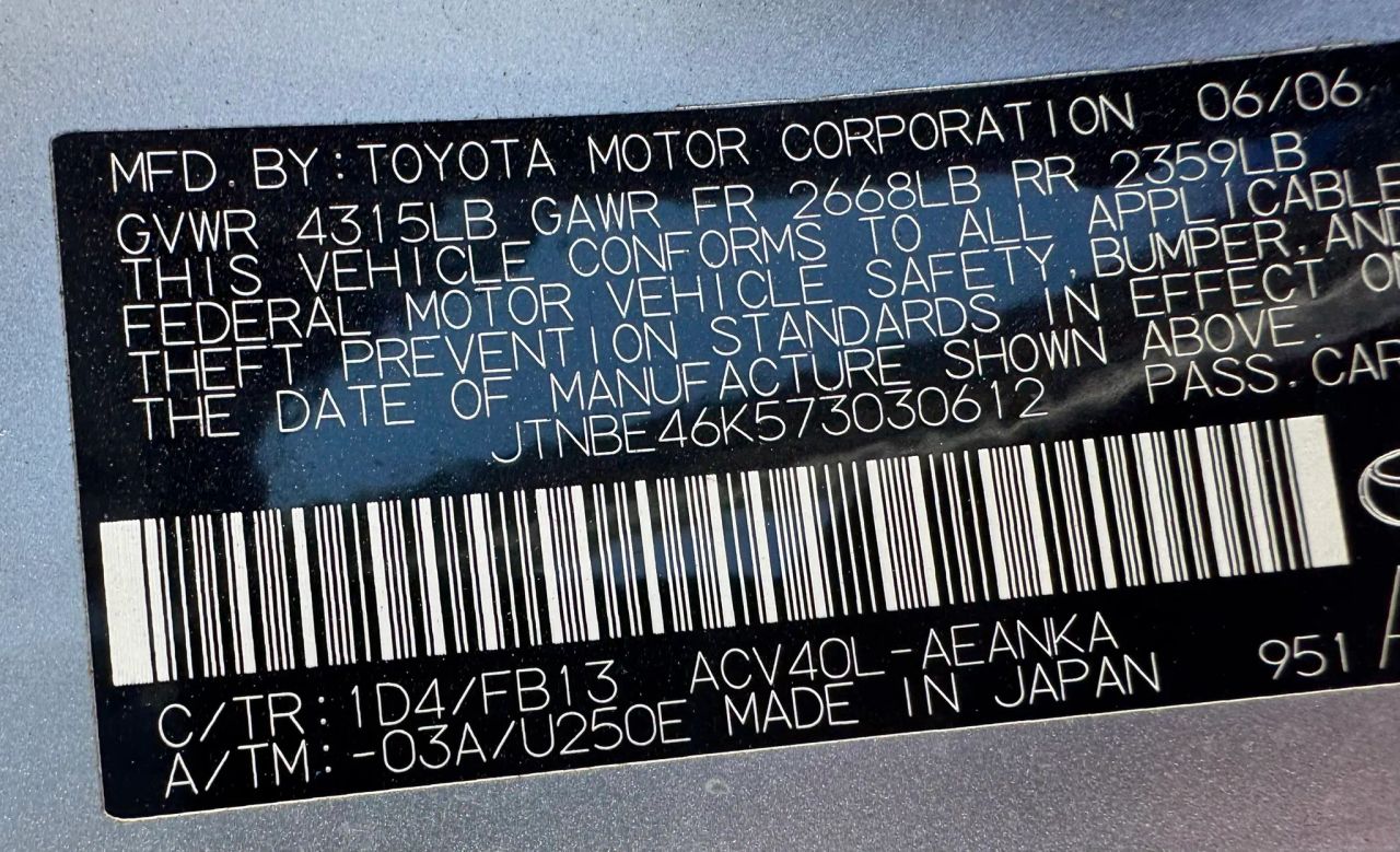 toyota camry 2007 JTNBE46K573030612 image toyota camry 2007 JTNBE46K573030612 image