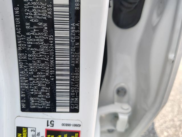 toyota camry 2018 4T1B11HK4JU534495 image toyota camry 2018 4T1B11HK4JU534495 image