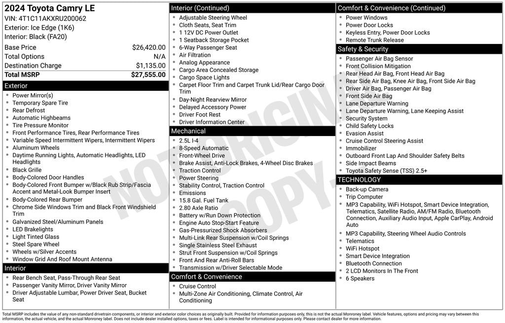 toyota camry 2024 4T1C11AKXRU200062 image toyota camry 2024 4T1C11AKXRU200062 image