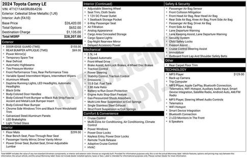 toyota camry 2024 4T1C11AK0RU864256 image toyota camry 2024 4T1C11AK0RU864256 image