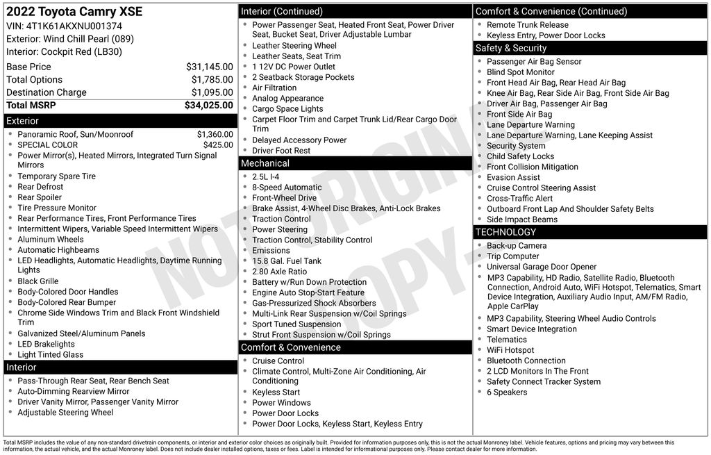 toyota camry 2022 4T1K61AKXNU001374 image toyota camry 2022 4T1K61AKXNU001374 image