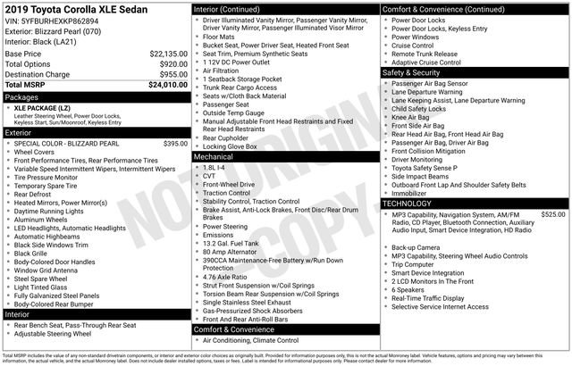 toyota corolla 2019 5YFBURHEXKP862894 image toyota corolla 2019 5YFBURHEXKP862894 image