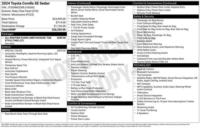 toyota corolla 2024 JTDS4MCEXRJ106362 image toyota corolla 2024 JTDS4MCEXRJ106362 image