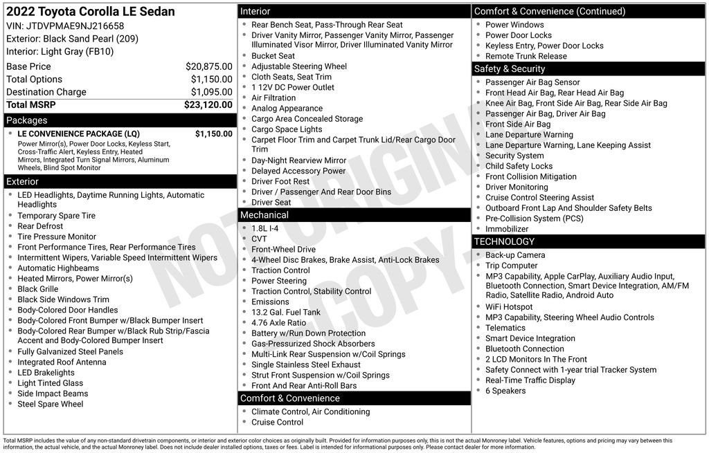toyota corolla 2022 JTDVPMAE9NJ216658 image toyota corolla 2022 JTDVPMAE9NJ216658 image