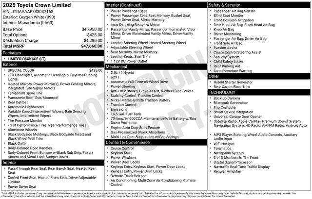 toyota crown 2025 JTDAAAAF7S3037168 image toyota crown 2025 JTDAAAAF7S3037168 image