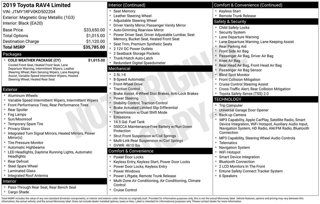 toyota rav4 2019 JTMY1RFV0KD502204 image toyota rav4 2019 JTMY1RFV0KD502204 image