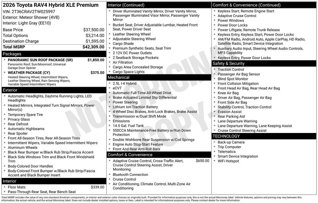 toyota rav4 2026 2T36CRAV2TW025997 image toyota rav4 2026 2T36CRAV2TW025997 image