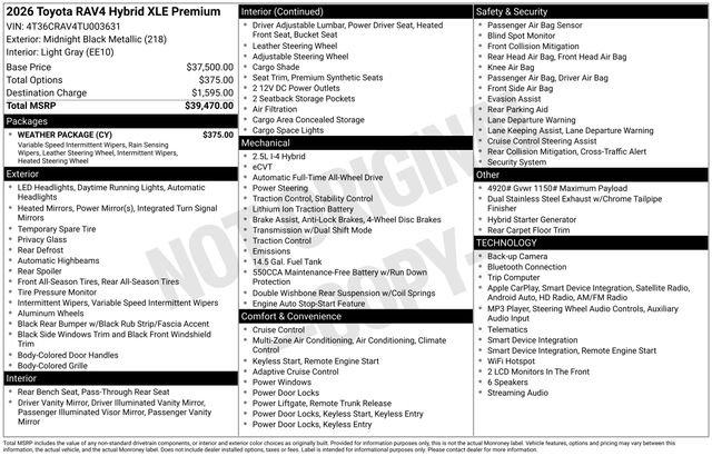 toyota rav4 2026 4T36CRAV4TU003631 image toyota rav4 2026 4T36CRAV4TU003631 image