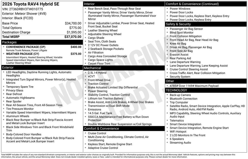 toyota rav4 2026 2T36DRBV3TW010775 image toyota rav4 2026 2T36DRBV3TW010775 image