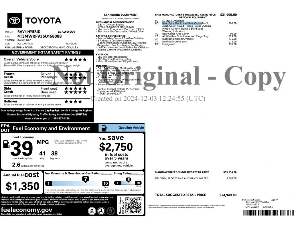toyota rav4 2025 4T3MWRFV3SU168088 image toyota rav4 2025 4T3MWRFV3SU168088 image