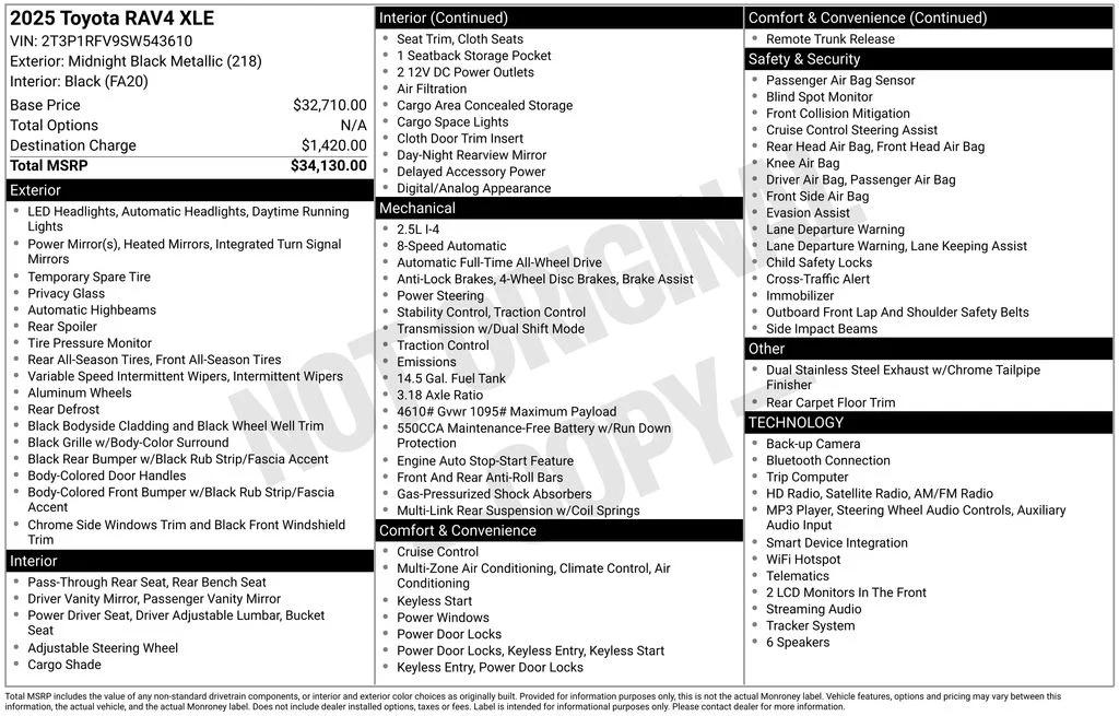 toyota rav4 2025 2T3P1RFV9SW543610 image toyota rav4 2025 2T3P1RFV9SW543610 image