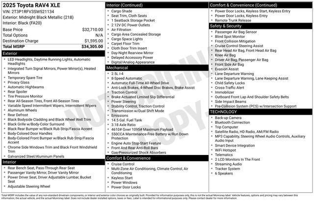 toyota rav4 2025 2T3P1RFV3SW521134 image toyota rav4 2025 2T3P1RFV3SW521134 image