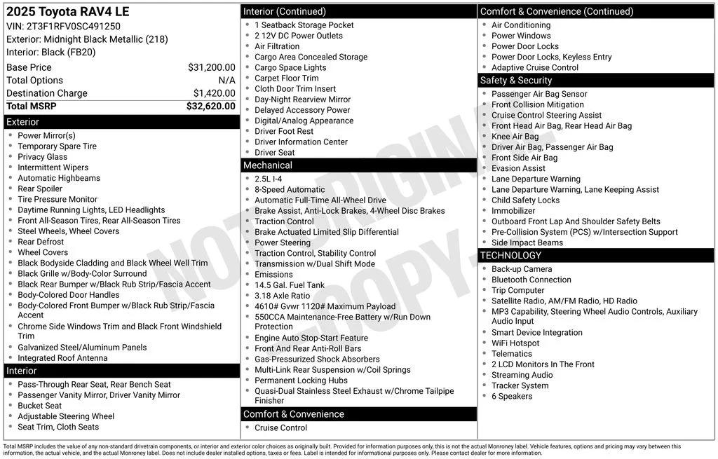 toyota rav4 2025 2T3F1RFV0SC491250 image toyota rav4 2025 2T3F1RFV0SC491250 image