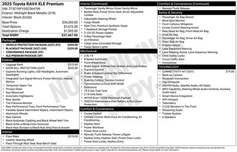 toyota rav4 2025 2T3C1RFV3SC364799 image toyota rav4 2025 2T3C1RFV3SC364799 image
