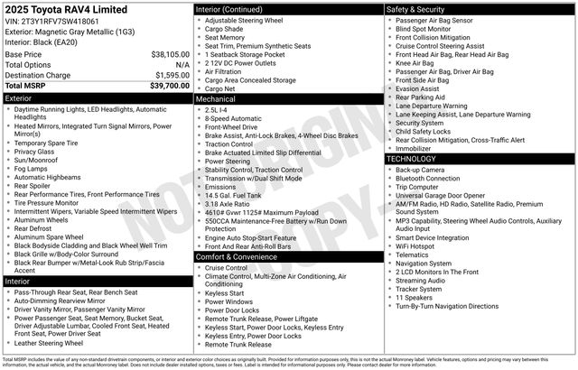 toyota rav4 2025 2T3Y1RFV7SW418061 image toyota rav4 2025 2T3Y1RFV7SW418061 image