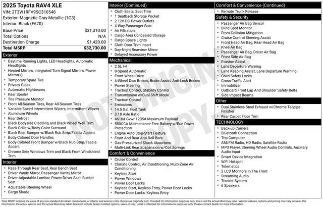 toyota rav4 2025 2T3W1RFV9SC310548 image toyota rav4 2025 2T3W1RFV9SC310548 image