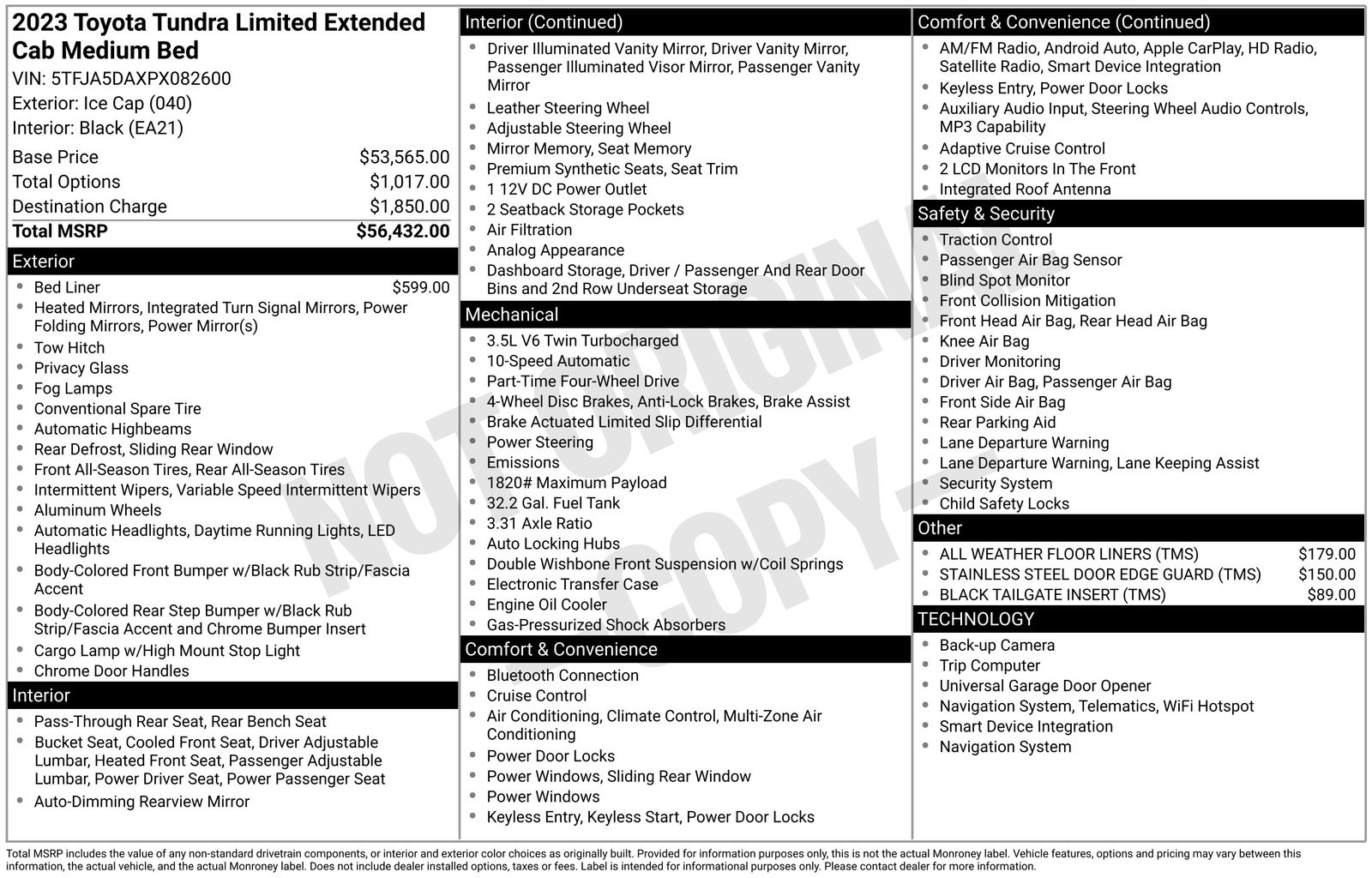 toyota tundra 2023 5TFJA5DAXPX082600 image toyota tundra 2023 5TFJA5DAXPX082600 image