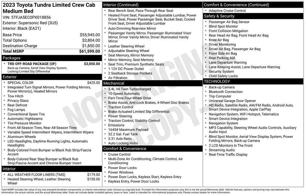 toyota tundra 2023 5TFJA5EC0PX018856 image toyota tundra 2023 5TFJA5EC0PX018856 image