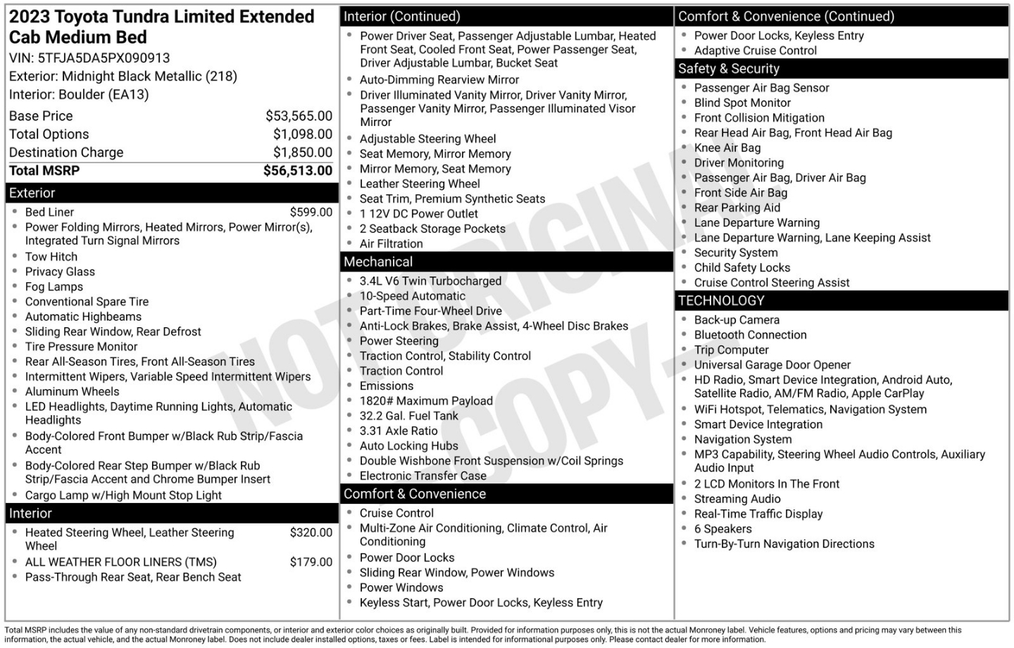 toyota tundra 2023 5TFJA5DA5PX090913 image toyota tundra 2023 5TFJA5DA5PX090913 image