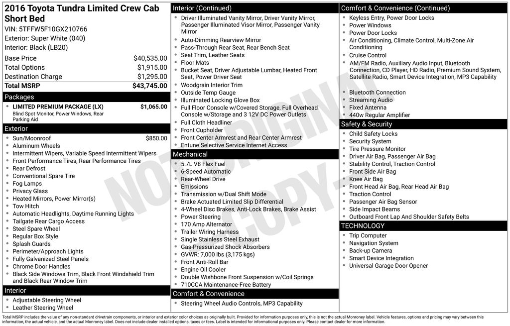 toyota tundra 2016 5TFFW5F10GX210766 image toyota tundra 2016 5TFFW5F10GX210766 image