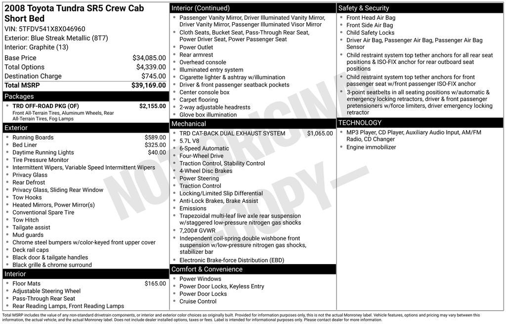 toyota tundra 2008 5TFDV541X8X046960 image toyota tundra 2008 5TFDV541X8X046960 image
