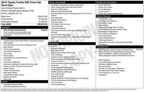toyota tundra 2019 5TFEM5F18KX140573 image